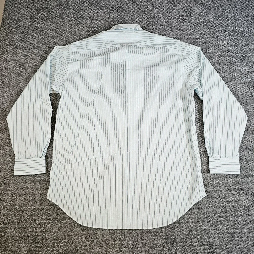 Brooks Brothers Luxury Thomas Mason Blue and White Pinstripe Button-Down Shirt - Picture 8 of 8
